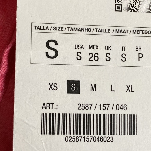 NWT. Zara Pink/Cream Linen Blend Tie-Dye Wide Leg Trousers. Size S. - Picture 8 of 8